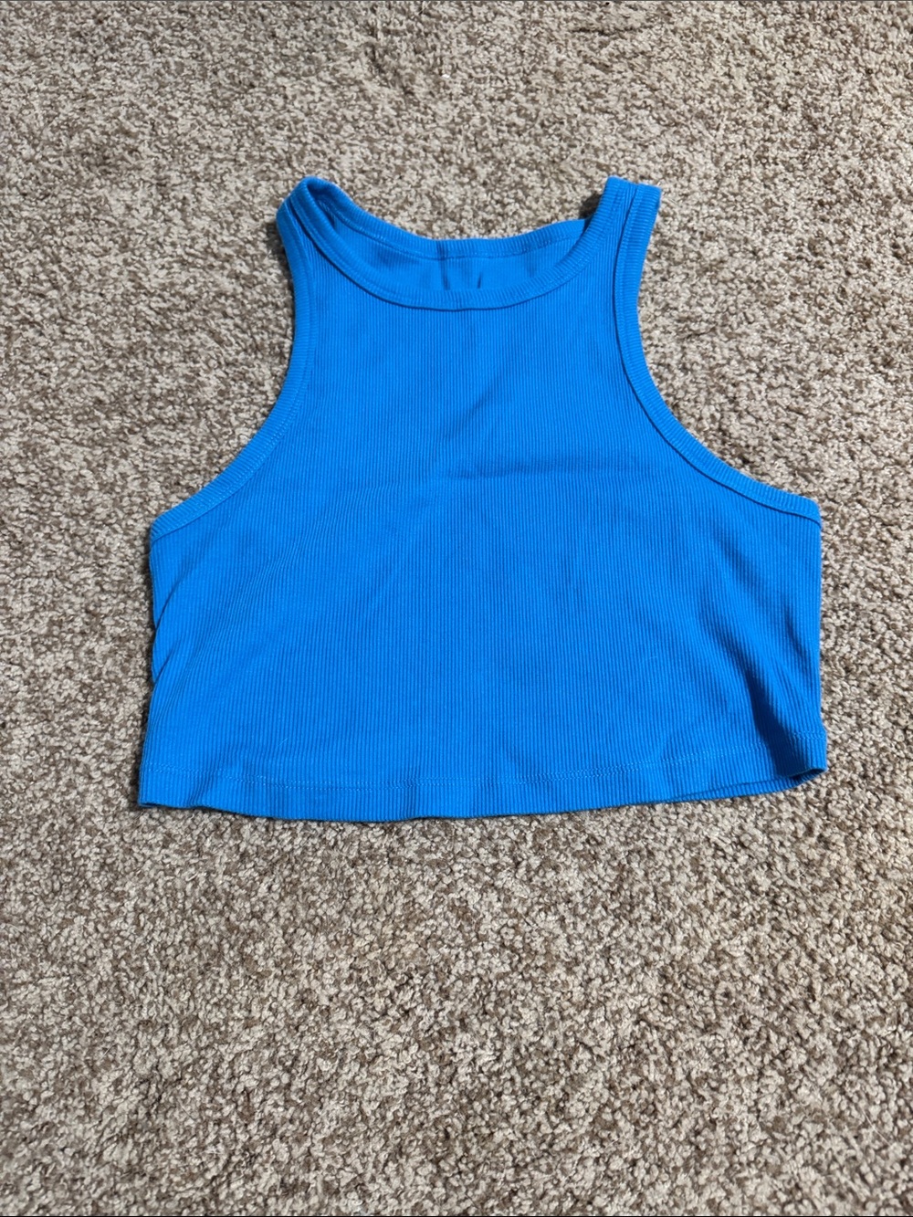 wild fable Bright Blue Ribbed Crop Tank